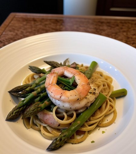 Pasta With Asparagus and Shrimp recipe image