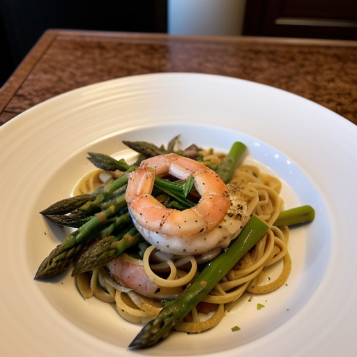 Pasta With Asparagus and Shrimp recipe image