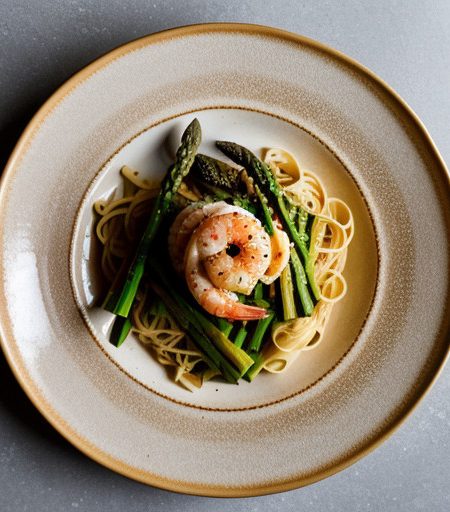 Pasta With Asparagus and Shrimp recipe image