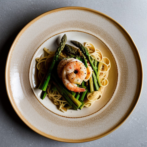 Pasta With Asparagus and Shrimp recipe image