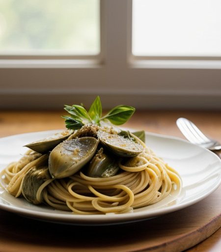 Pasta With Baby Artichoke Heart Saute recipe image