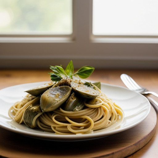 Pasta With Baby Artichoke Heart Saute recipe image