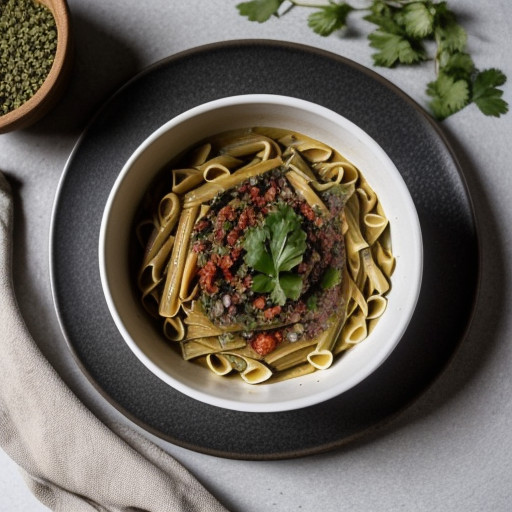 Pasta With Black Bean Cilantro Sauce recipe image