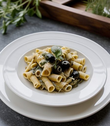 Pasta With Black Olives recipe image