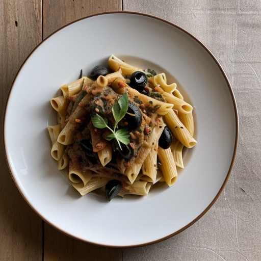 Pasta With Black Olives recipe image