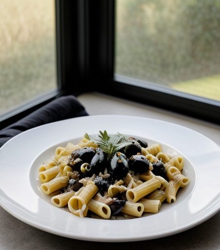 Pasta With Black Olives recipe image