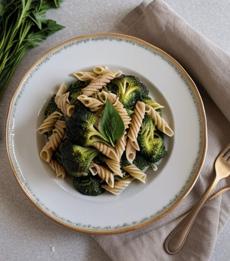 Pasta With Broccoli and Spinach recipe image
