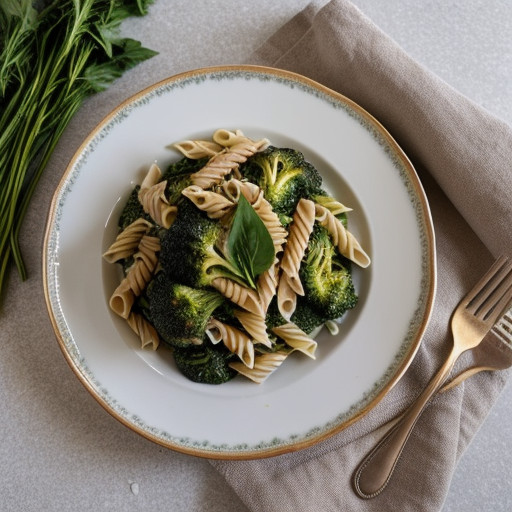 Pasta With Broccoli and Spinach recipe image