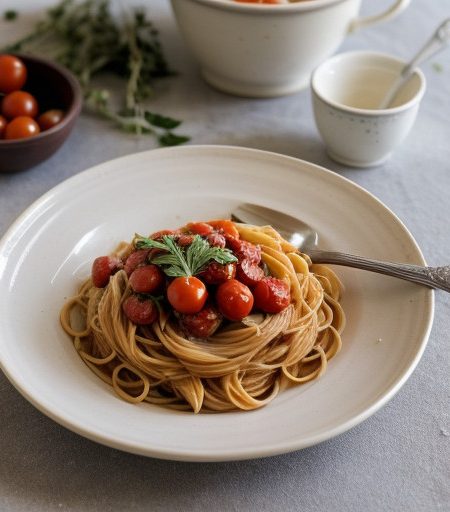 Pasta With Cherry Tomato Sauce recipe image
