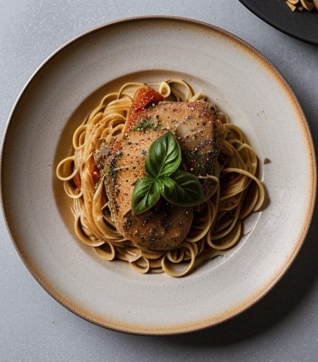 Pasta With Chicken~ Tomato & Romano recipe image