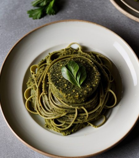Pasta With Coriander Pesto recipe image