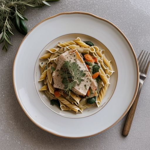 Pasta With Creamy Vegetables recipe image