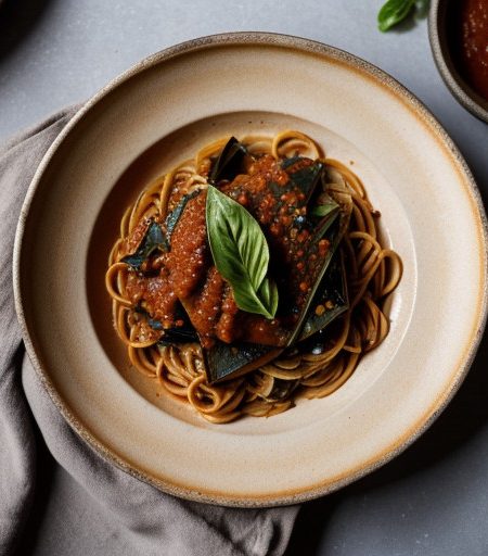 Pasta With Eggplant & Tomato Sauce recipe image