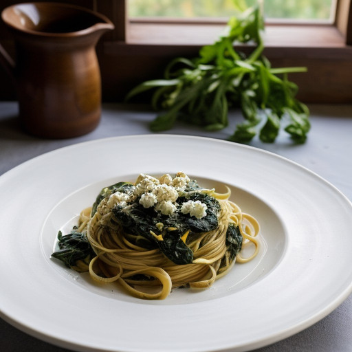 Pasta With Feta & Bitter Greens recipe image