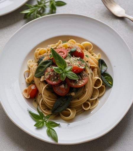 Pasta With Fresh Tomato & Fresh Herbs recipe image