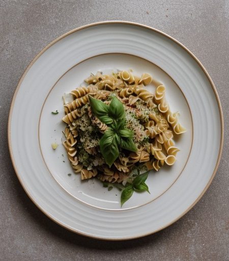 Pasta With Green Peas, Basil, and Scallions recipe image