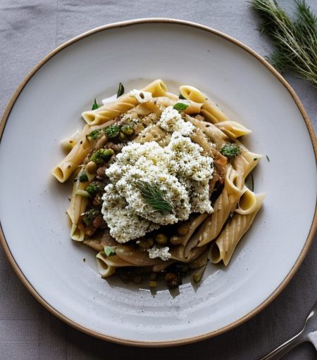Pasta With Herbed Ricotta & Pine Nuts recipe image