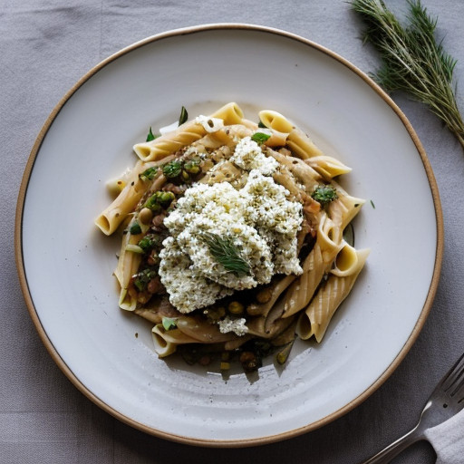 Pasta With Herbed Ricotta & Pine Nuts recipe image