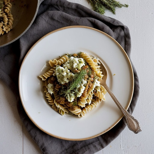 Pasta With Herbed Ricotta & Pine Nuts recipe image