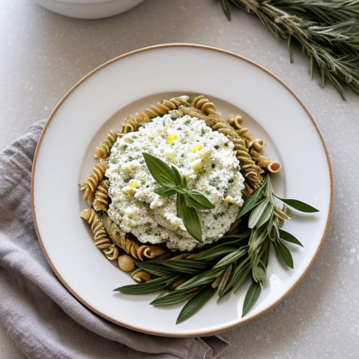 Pasta With Herbed Ricotta and Pine Nuts recipe image