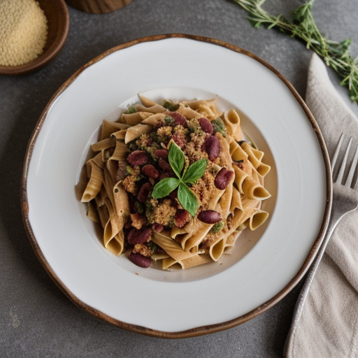 Pasta With Kidney Beans & Bacon. recipe image