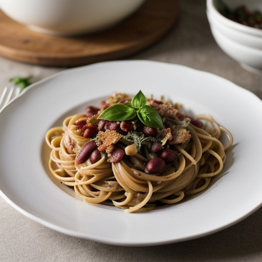 Pasta With Kidney Beans & Bacon. recipe image