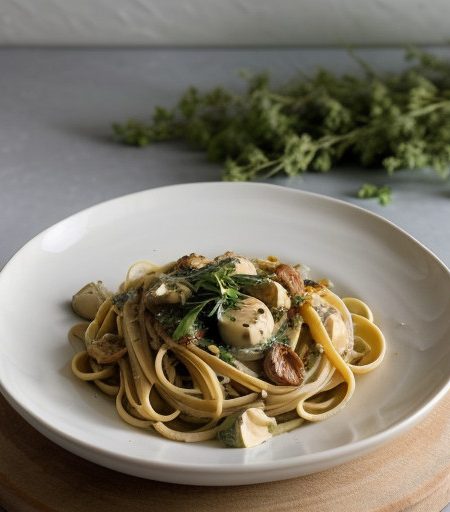 Pasta With Marinated Artichoke Hearts recipe image