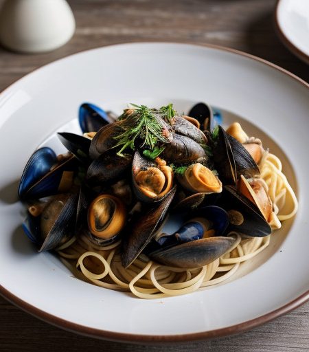 Pasta With Mussels in Wine recipe image