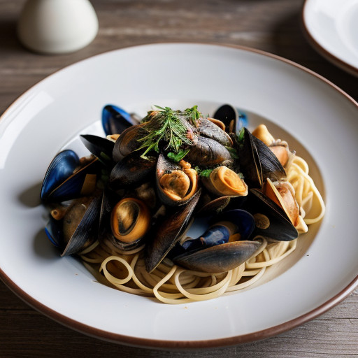 Pasta With Mussels in Wine recipe image