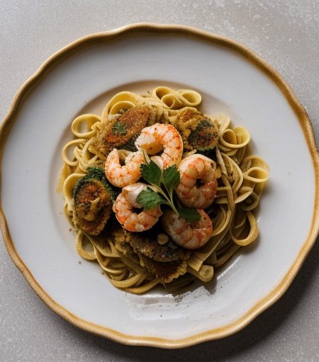 Pasta With Oysters & Shrimp recipe image
