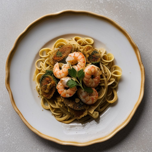 Pasta With Oysters & Shrimp recipe image