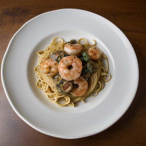 Pasta With Oysters and Shrimp recipe image