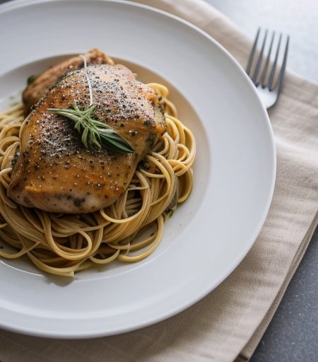 Pasta With Peppered Chicken recipe image