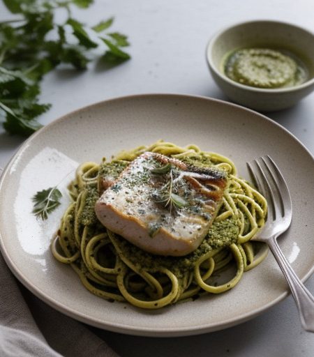 Pasta With Pesto & Chicken recipe image