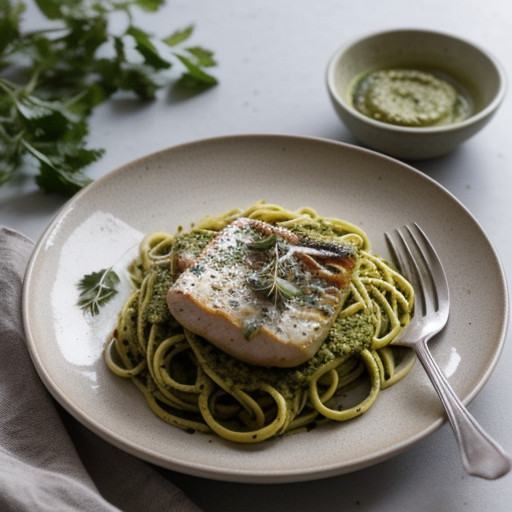 Pasta With Pesto & Chicken recipe image