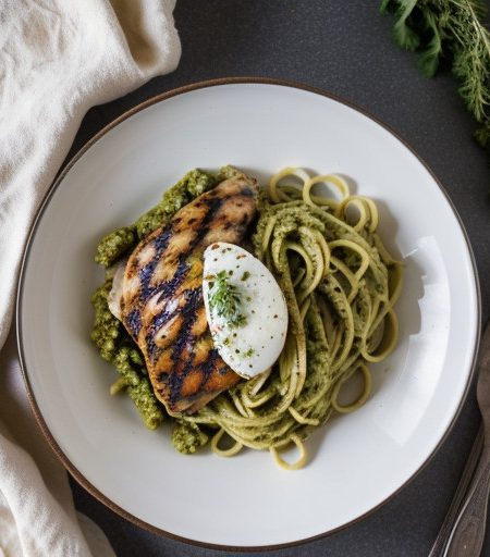 Pasta With Pesto and Chicken recipe image