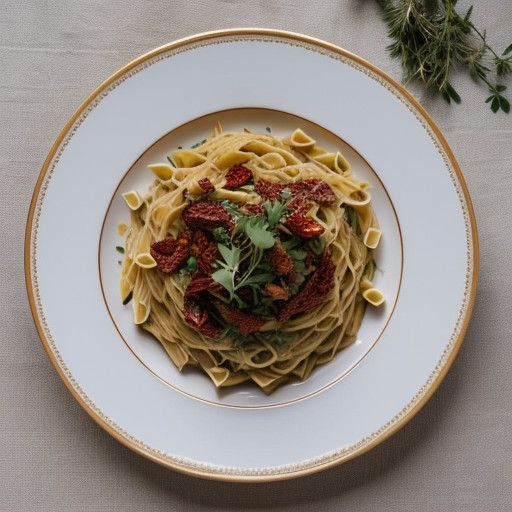 Pasta With Pine Nuts & Sun-Dried Tomatoes recipe image