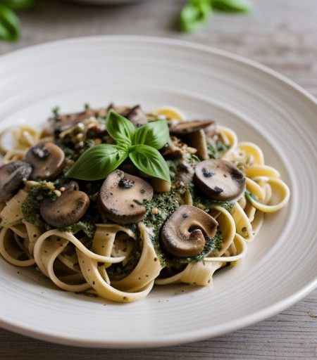Pasta With Pork & Basil recipe image