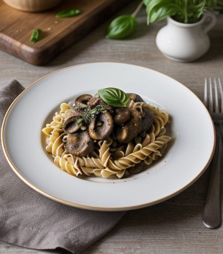 Pasta With Pork & Basil recipe image