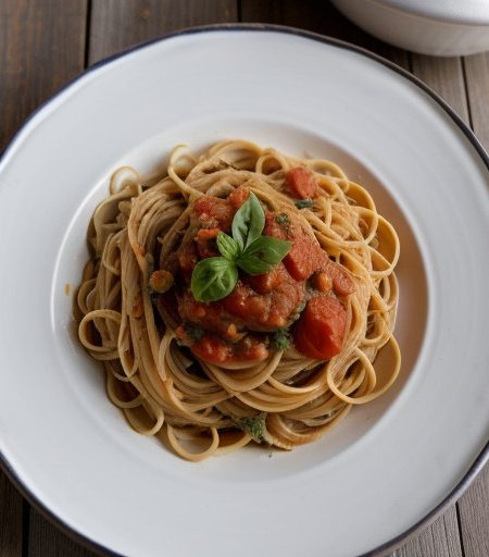 Pasta With Quick Tomato & Garlic Sauce recipe image