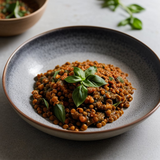 Pasta With Red Pepper & Lentil Sauce recipe image