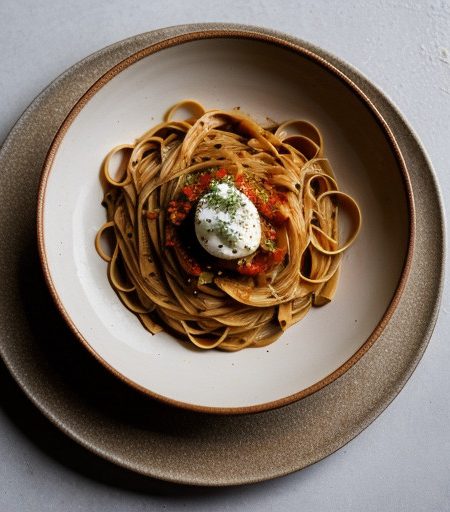Pasta With Red Pepper Sauce recipe image
