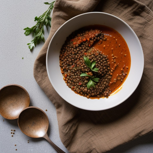 Pasta With Red Pepper and Lentil Sauce recipe image