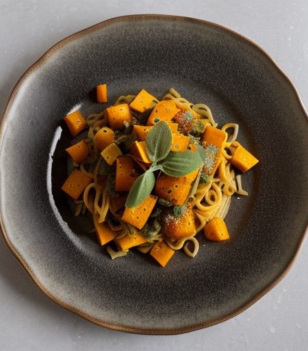 Pasta With Roasted Butternut Squash, Onions & Sage recipe image