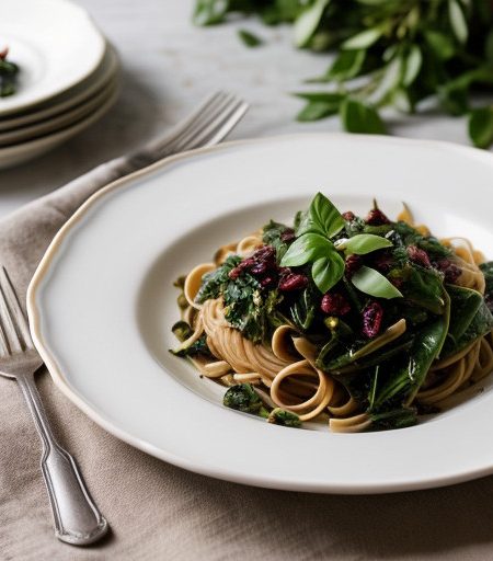 Pasta With Shell Beans & Greens recipe image