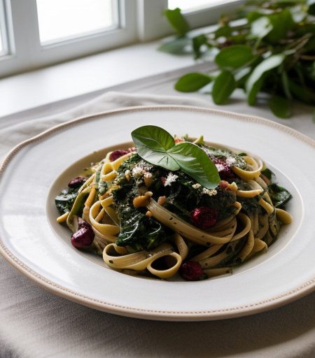 Pasta With Shell Beans and Greens recipe image