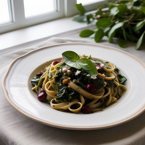 Pasta With Shell Beans and Greens recipe image