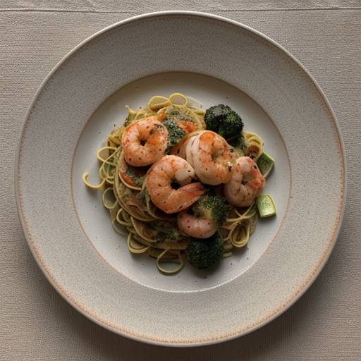 Pasta With Shrimp and Vegetables recipe image