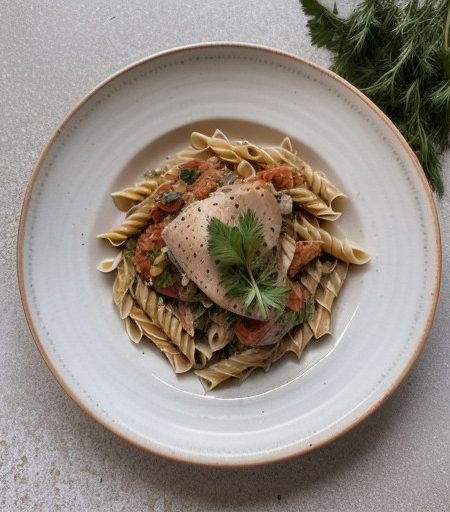 Pasta With Smoked Chicken~ Sundried Tomatos I recipe image