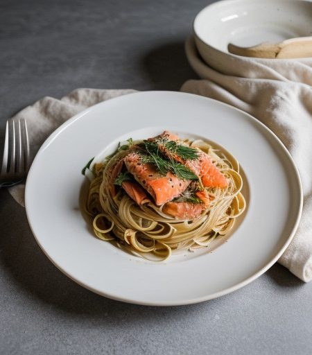 Pasta With Smoked Salmon recipe image